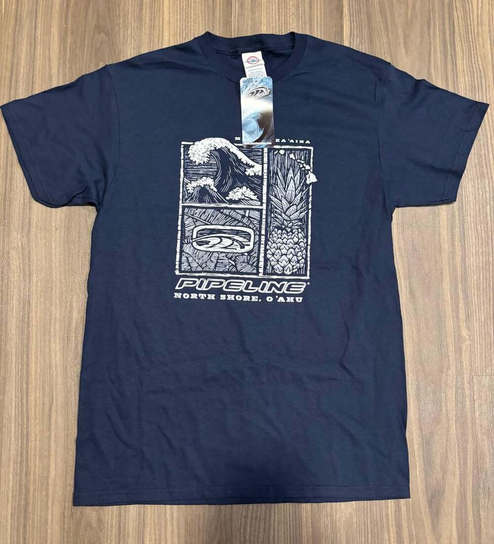 Pipeline T-Shirt Size M Navy North Shore Oahu Graphic Tee New With Tags